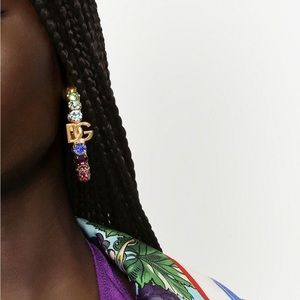 Dolce & Gabbana crystal-embellished hoop earrings